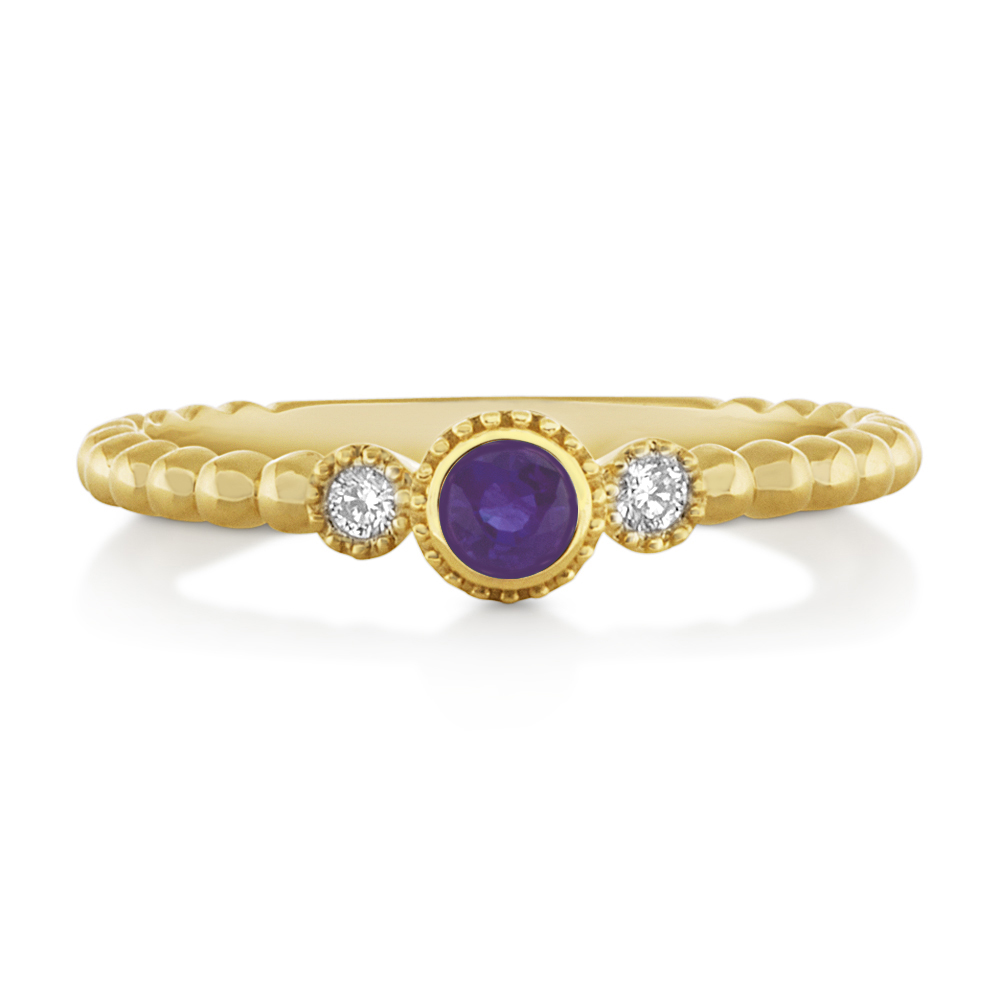View Diamond And Amethyst Ring