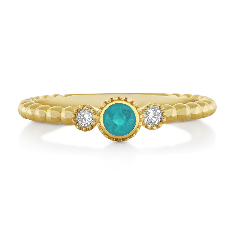 View Diamond and Swiss Blue Topaz Ring