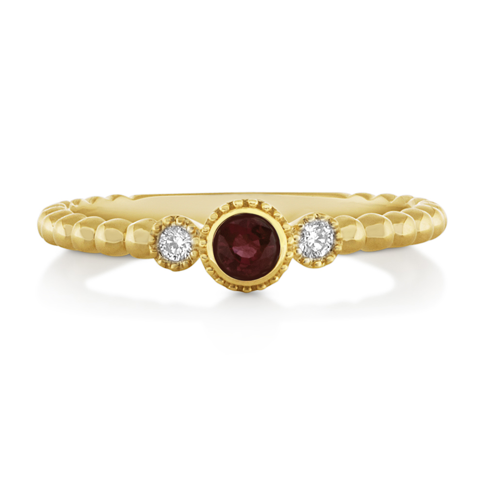 View Diamond and Garnet Ring
