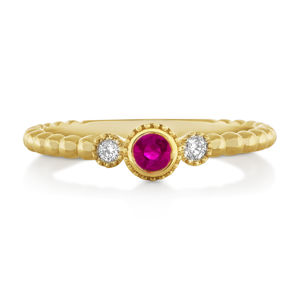 View Diamond and Pink Sapphire Ring