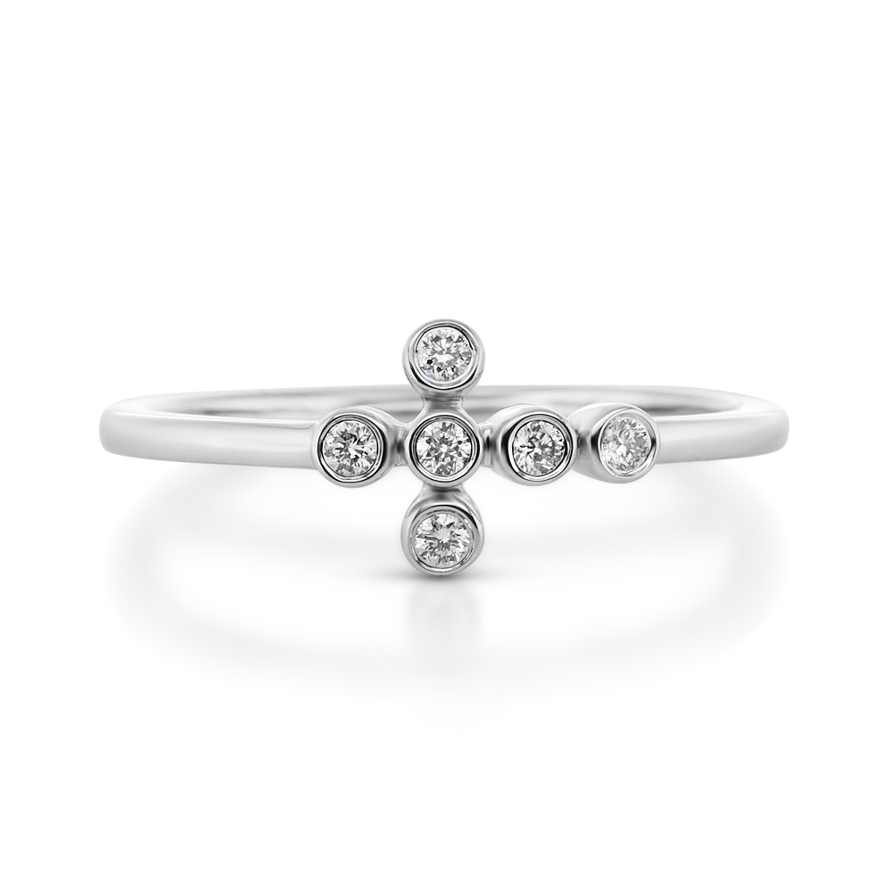 View Diamond Bazel Cross Ring