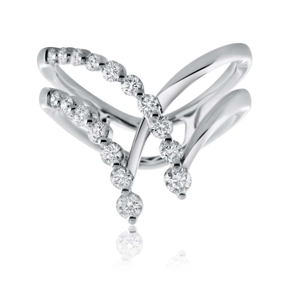 View Diamond Double V Fashion Ring