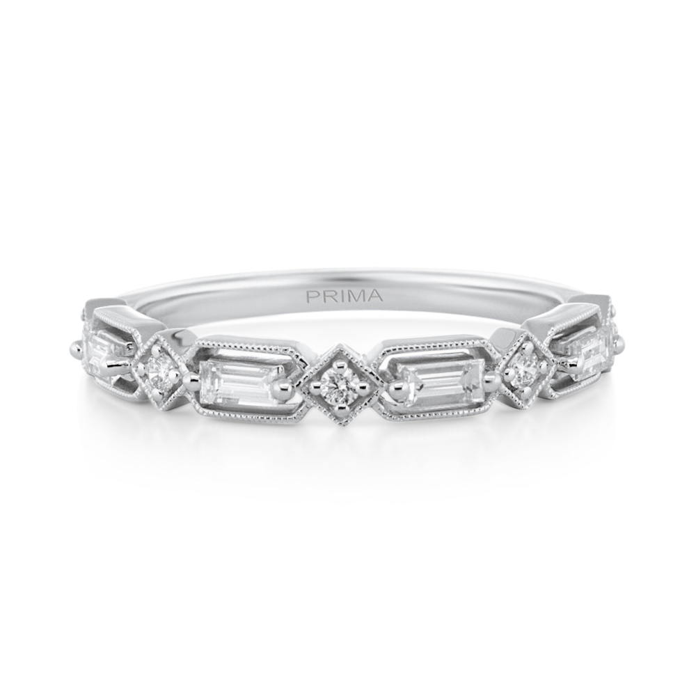 View Diamond Round and Baguette Band