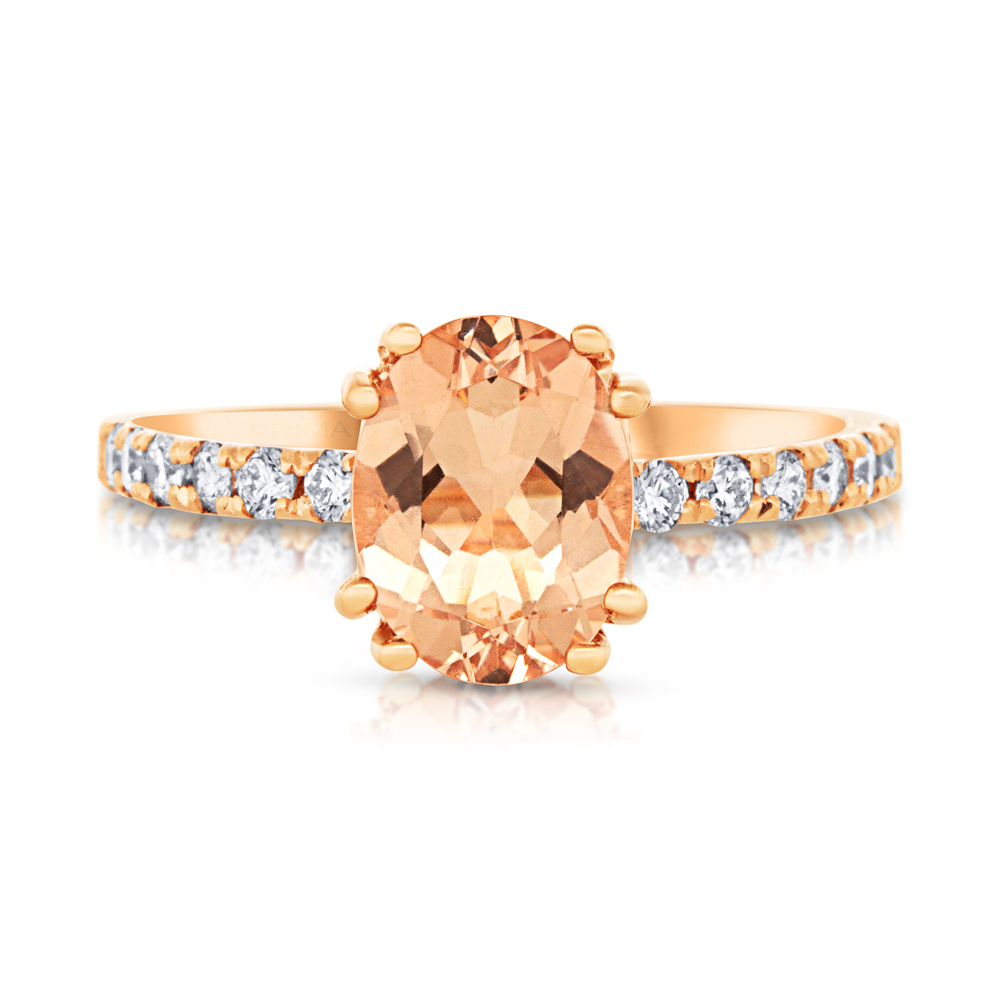 View Morganite and Diamond Ring (Oval 9x7)