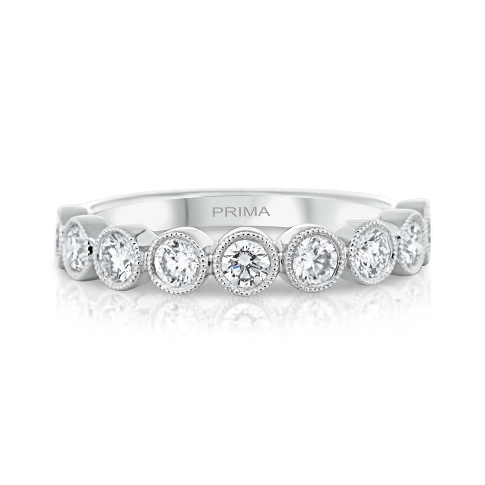 View Diamond Bezel Set 9 Stone Ring