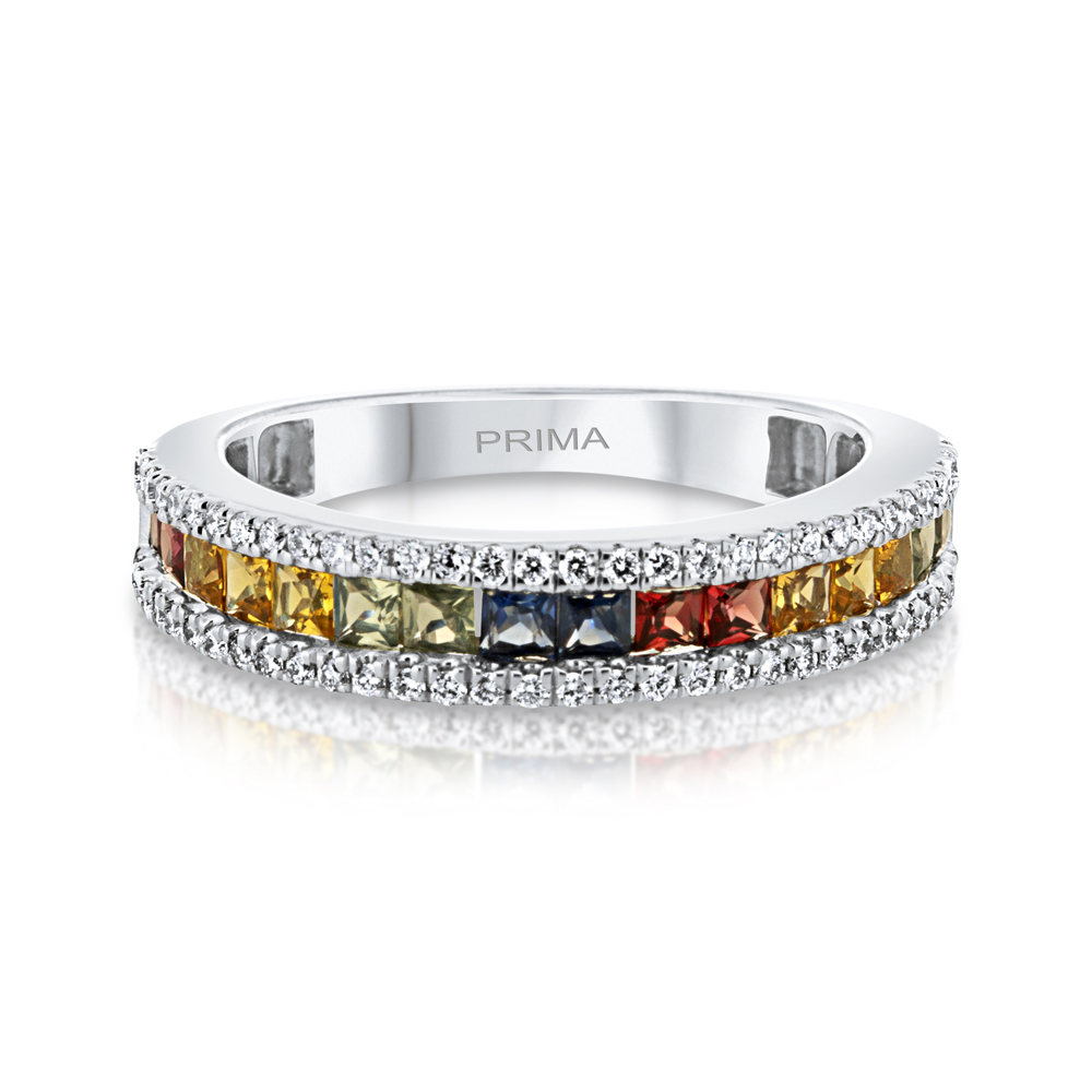 View Multi Sapphire and Diamond Ring