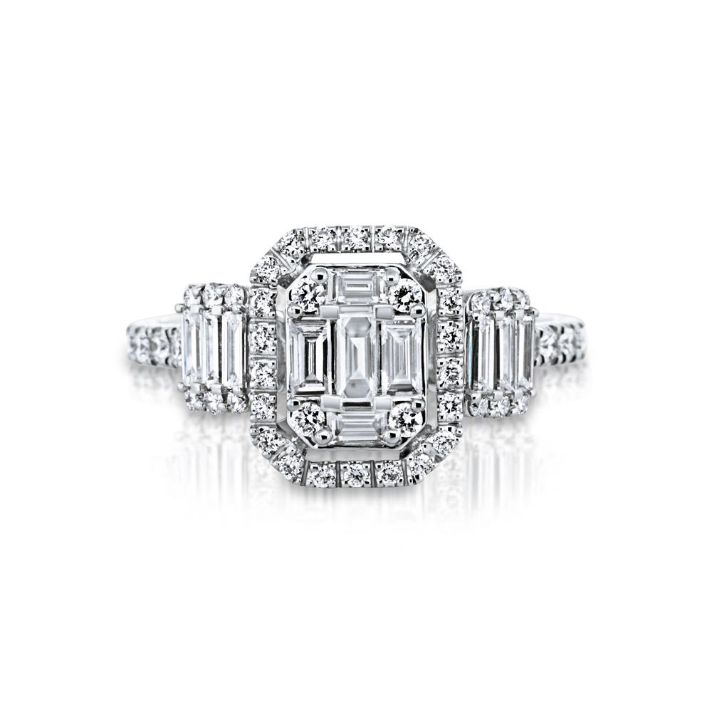 View Diamond Cluster Engagement Ring