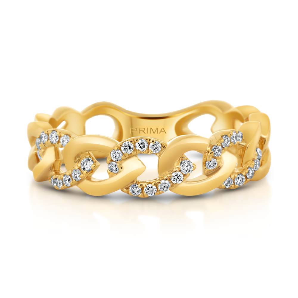 View Diamond Pear Shape Link Ring