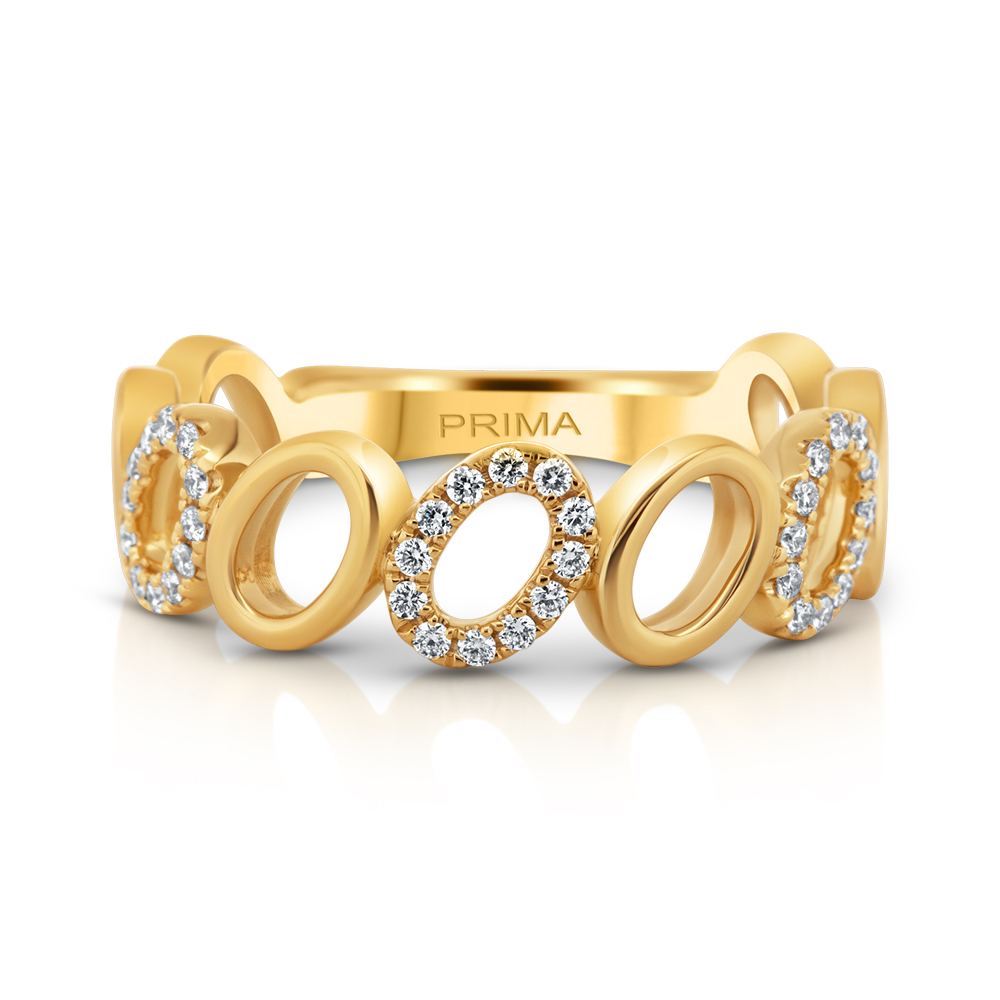 View Diamond Oval Shape Link Ring