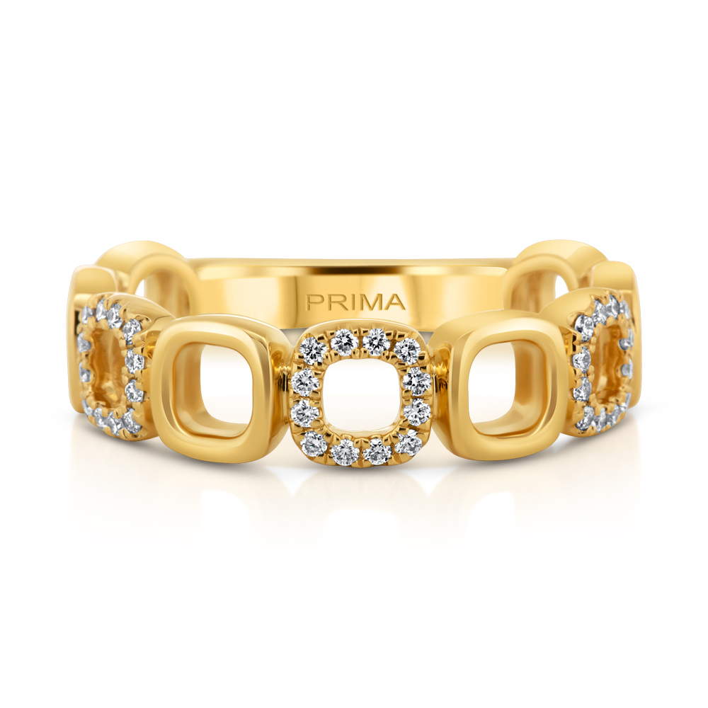 View Diamond Cushion Shape Link Ring