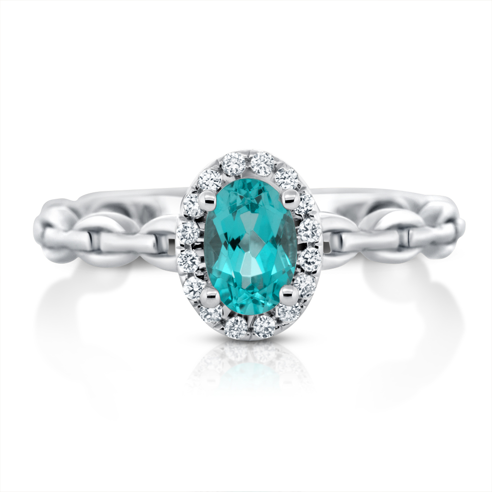 View Swiss Blue Topaz And Dimond Ring