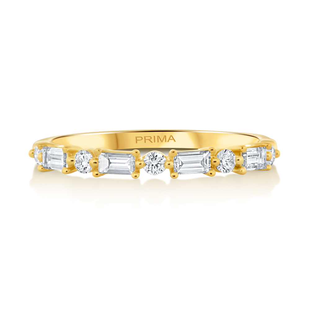 View Diamond Baguettes And Round Band