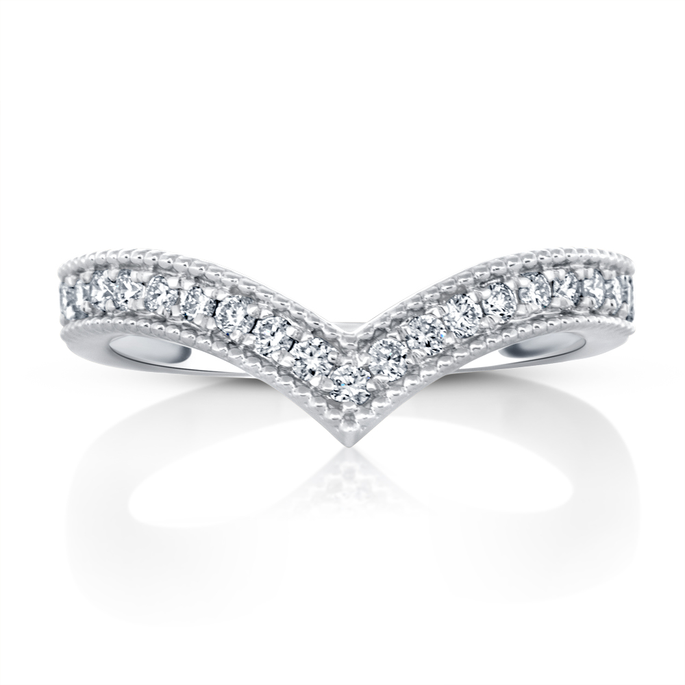 View Diamond Small V Shape Ring