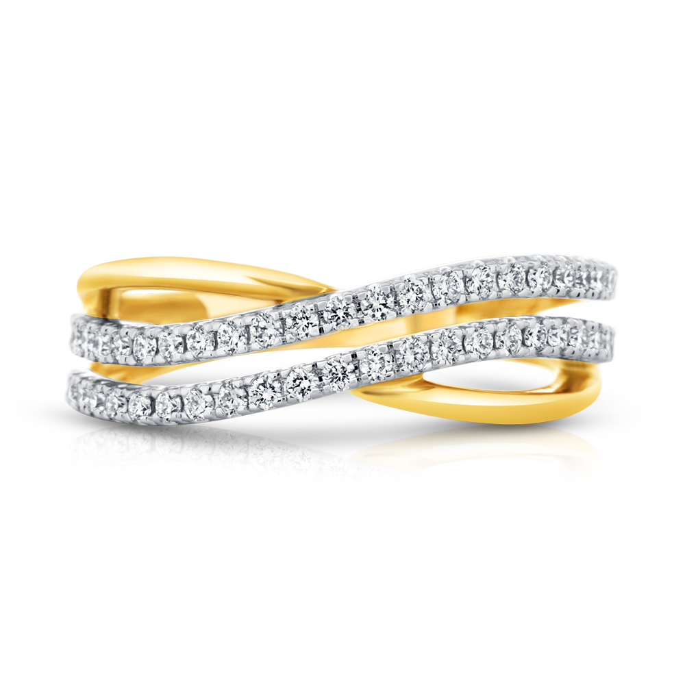 View Diamond 2 Row Crossover Ring