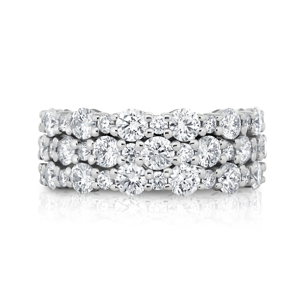 View Wide 3 Row Diamond Ring
