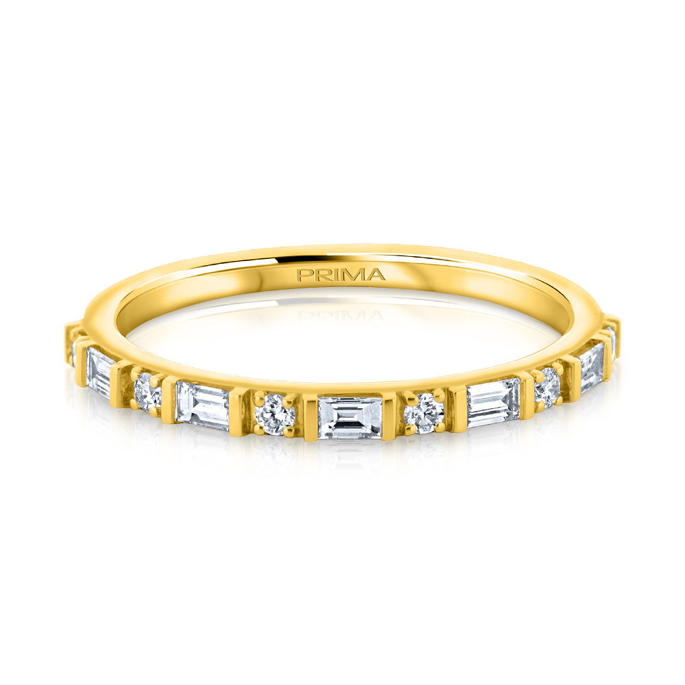 View Round And Baguette Diamond Band