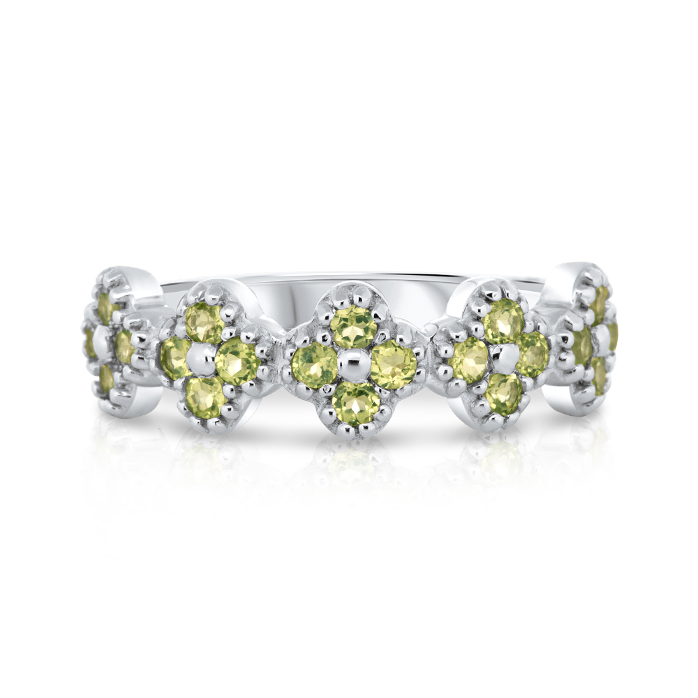 View Peridot 5 Sections Flower Ring