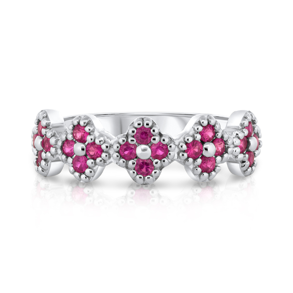 View Ruby 5 Section Flower Ring