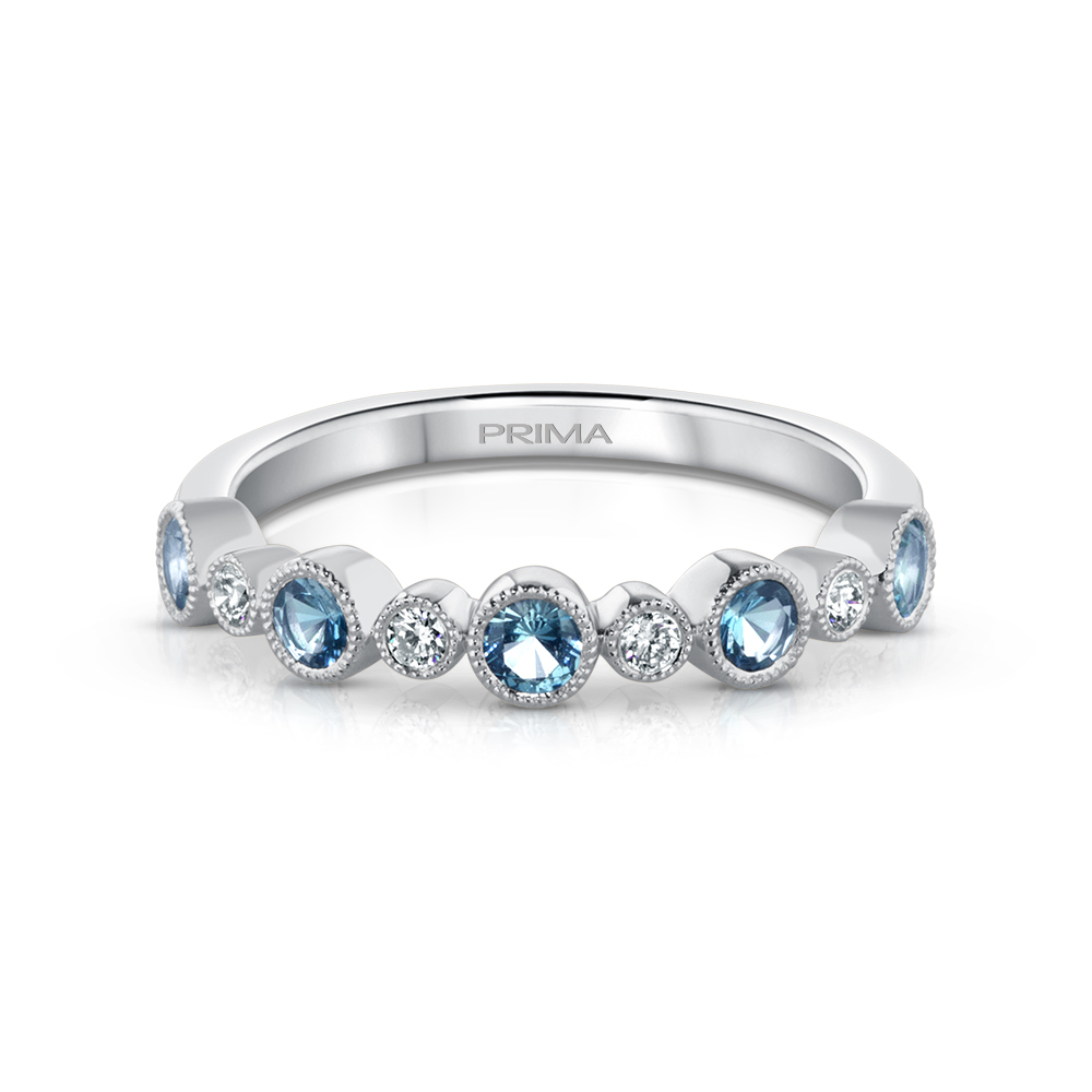 View Aquamarine And Diamond Bezel Ring
