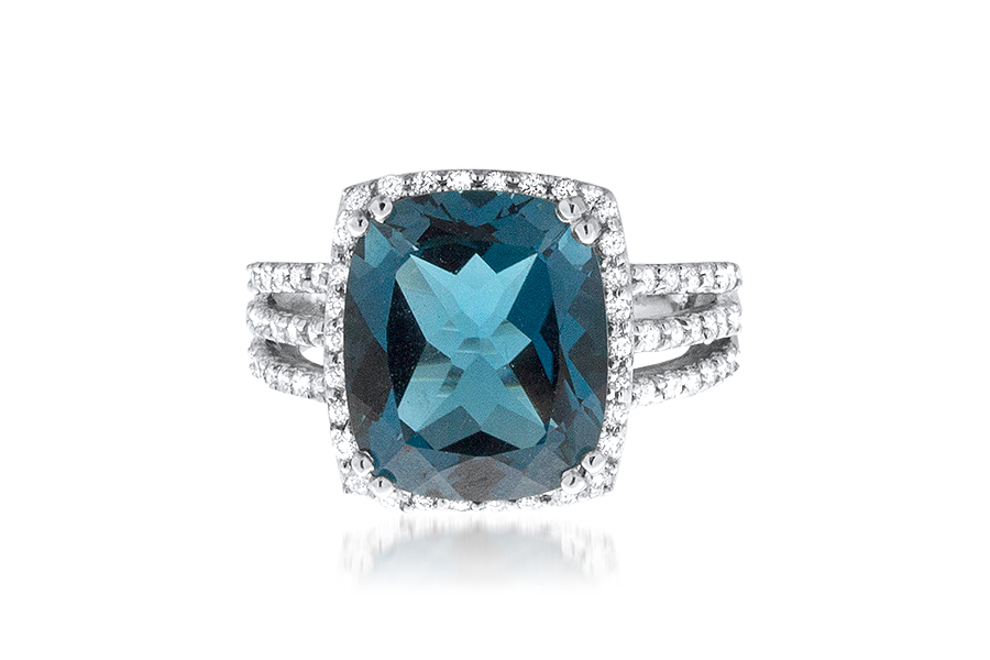 View London Blue Topaz and Diamond Ring