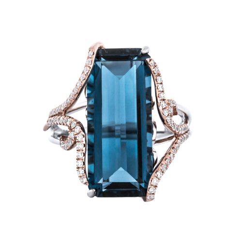 View London Blue Topaz and Diamond Ring